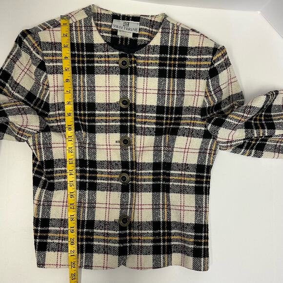 Vintage SWEETBRIAR Women’s Plaid Blazer Size 10 - Wool Blend - Made in USA - Picture 4 of 7